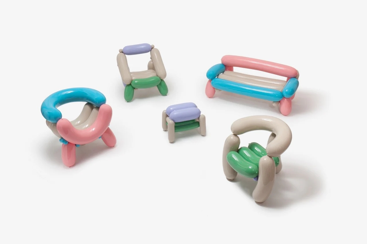 脑洞设计师用真气球制成了一系列椅子