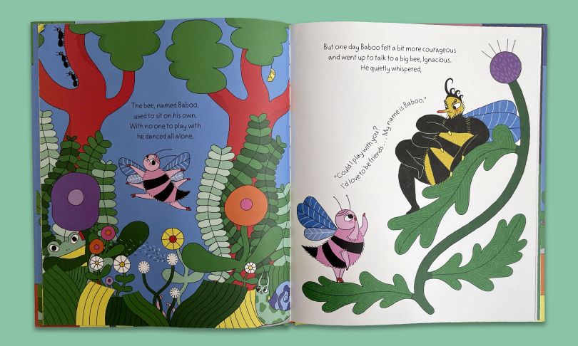 艾莎·登吉兹（Aysha Tengiz）与莉安娜·伯德（Lliana Bird）合作，在她的第一本图画书中，像虫子一样看待世界